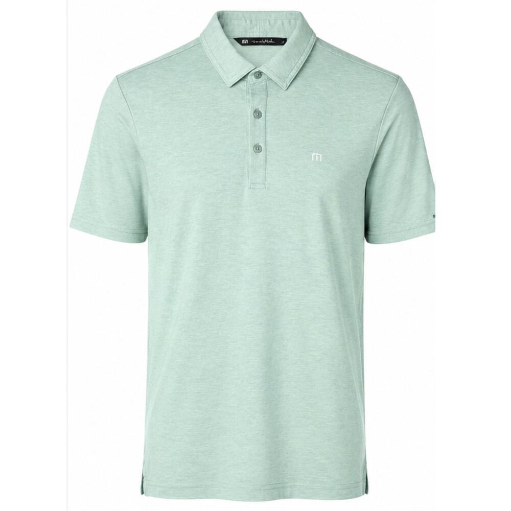 Travis Mathew Mens Polo Shirt Mint Green Size S Pima Cotton Golf Performance